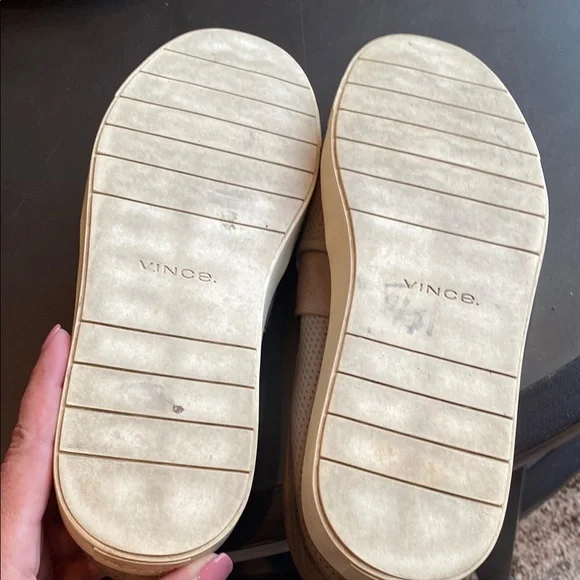 Vince Taupe Gray Perforated Slip-On Shoes - Picture 4 of 4